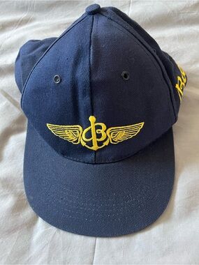 Breitling Navy Cap with Yellow Winged Emblem, vintage, NWOT